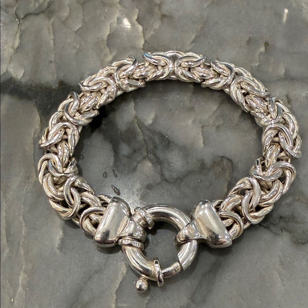 Byzantine Sterling Silver Chain Bracelet